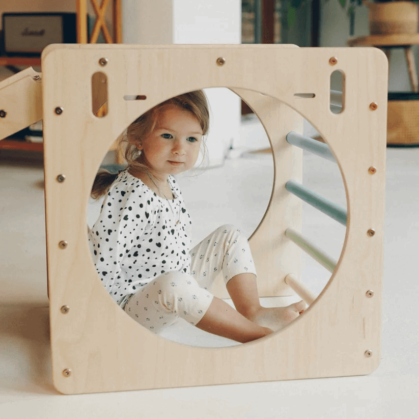 Spielset "Neugierde" pastell - Kletterwürfel mit Kletterrutsche - Kletterling – einfach Kind sein