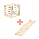 Spielset "Neugierde" pastell - Kletterwürfel mit Kletterrutsche - Kletterling – einfach Kind sein