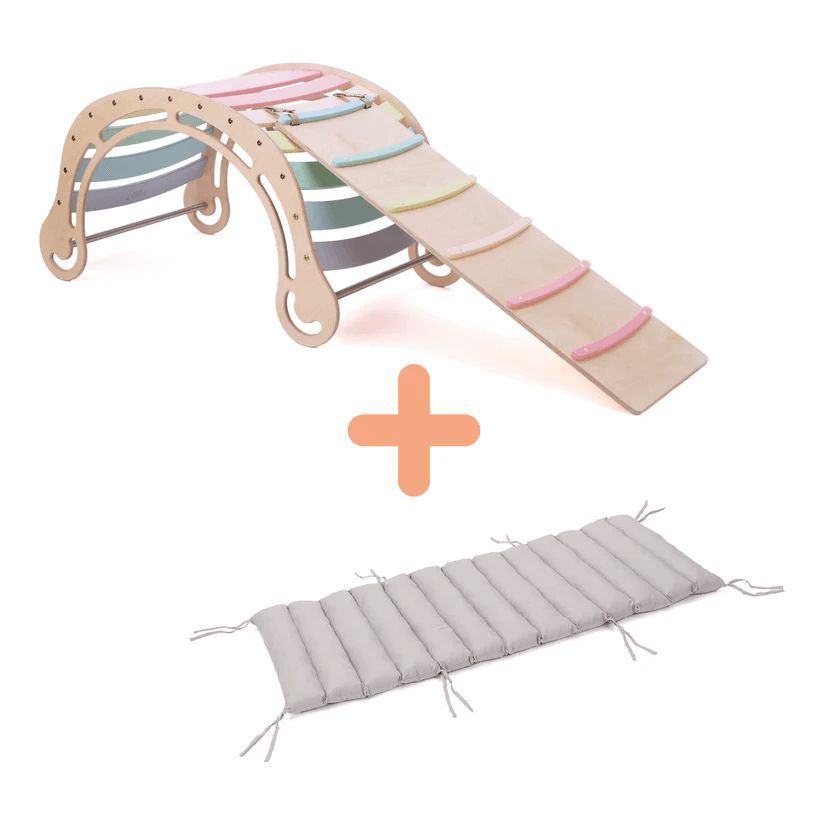 Spielset "Energetic" bunt - XXL Bogen mit Rutsche und Kissen - Kletterling – einfach Kind sein