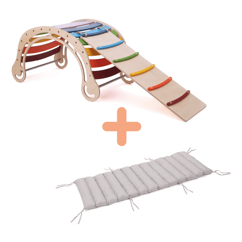 Spielset "Energetic" bunt - XXL Bogen mit Rutsche und Kissen - Kletterling – einfach Kind sein