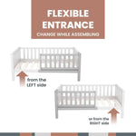 Kinderbett auf Beinen mit variablem Geländer rundum - Kletterling – einfach Kind sein