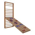 Kletterwand Set STERNE THIEME | Kletterwand & Sprossenwand | 8 bunte Klettergriffe - Kletterling – einfach Kind sein