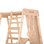 Klettergerüst PRO NATUR GYM | Sprossenwand, Rutsche, Ringe, Monkey Bar | ab 3 Jahren - Kletterling – einfach Kind sein