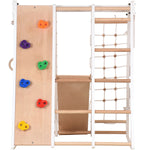 Klettergerüst PRO WHITE GYM | Sprossenwand, Ringe, Rutsche, Monkey Bar | ab 3 Jahren - Kletterling – einfach Kind sein