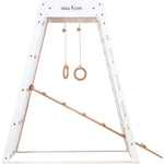 Klettergerüst PRO WHITE GYM | Sprossenwand, Ringe, Rutsche, Monkey Bar | ab 3 Jahren - Kletterling – einfach Kind sein