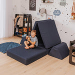 Universelles Kindersofa von monboxy in Navy Blau - Kletterling – einfach Kind sein
