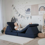 Universelles Kindersofa von monboxy in Navy Blau - Kletterling – einfach Kind sein