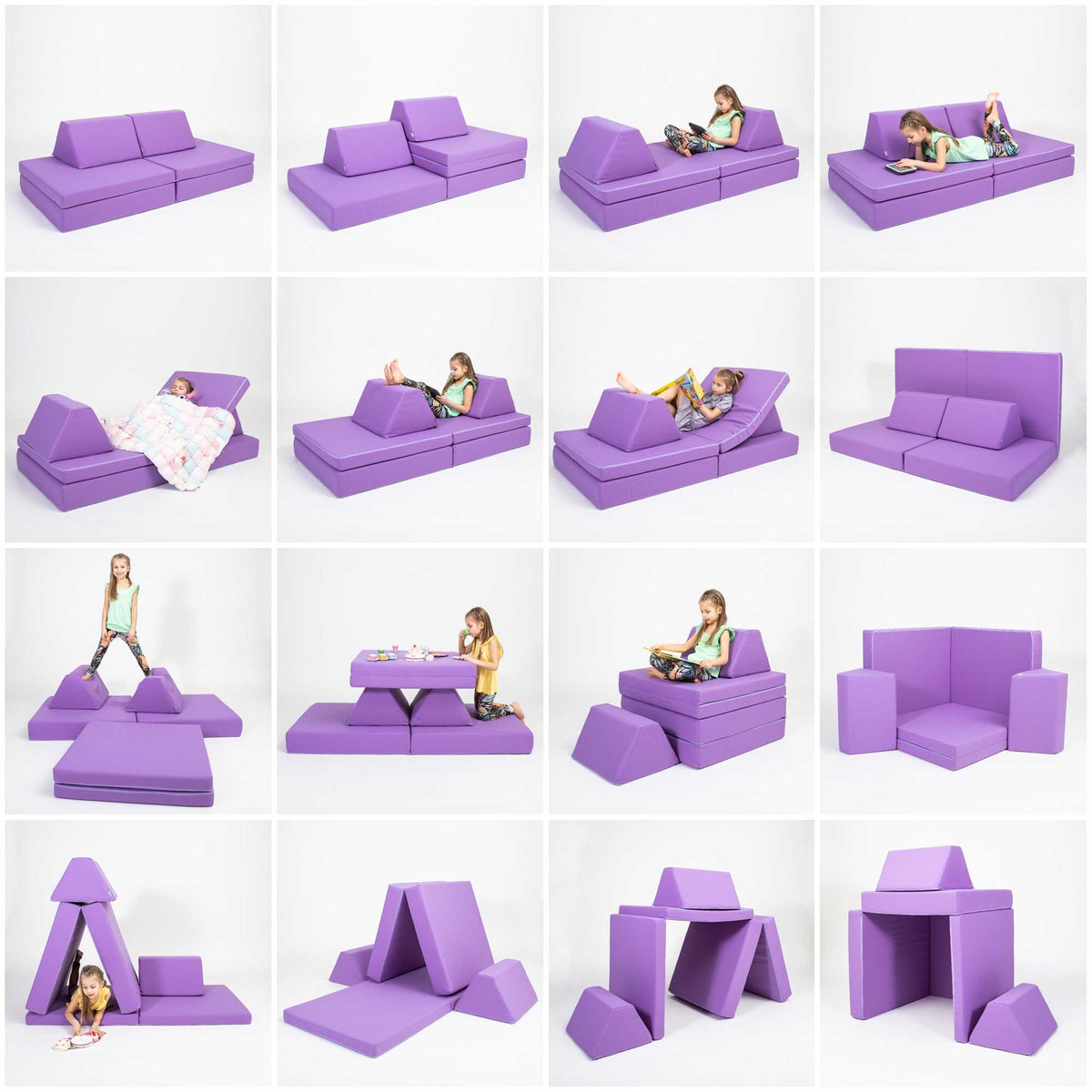 Universelles Kindersofa von monboxy in Lila - Kletterling – einfach Kind sein