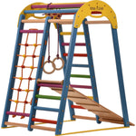 Klettergerüst FARBENWELT GYM | Sprossenwand, Netz, Ringe | ab 3 Jahren - Kletterling – einfach Kind sein