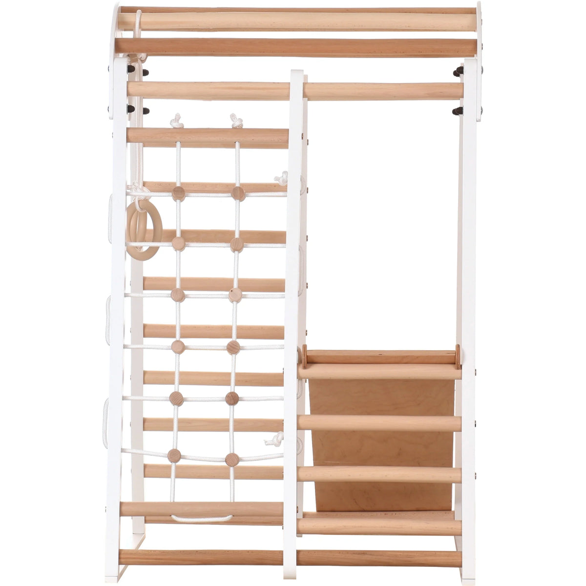 Klettergerüst WHITE GYM | Sprossenwand, Netz, Ringe | ab 3 Jahren - Kletterling – einfach Kind sein