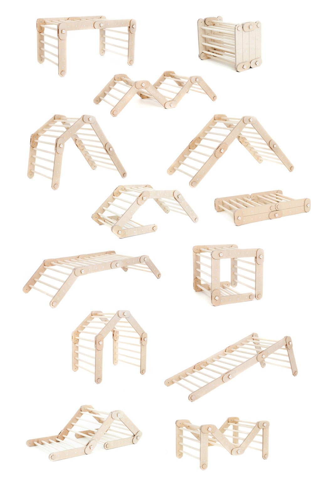 Verstellbares Kletterdreieck FULL MOON | NATUR | 30 Formen | 98 x 67,5 cm | max. 50 kg - Kletterling – einfach Kind sein